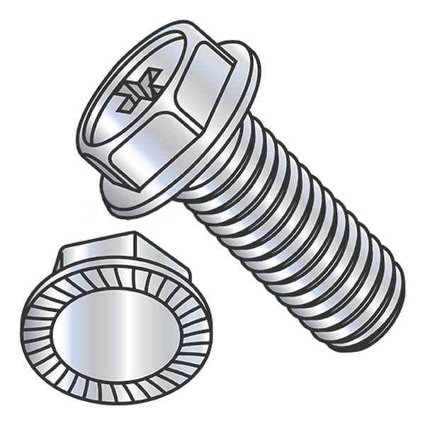 Usa Industrials #6-32 x 3/4 in Phillips Flange Hex Machine Screw, Zinc Plated Steel BULK-SCRW-4817 - main